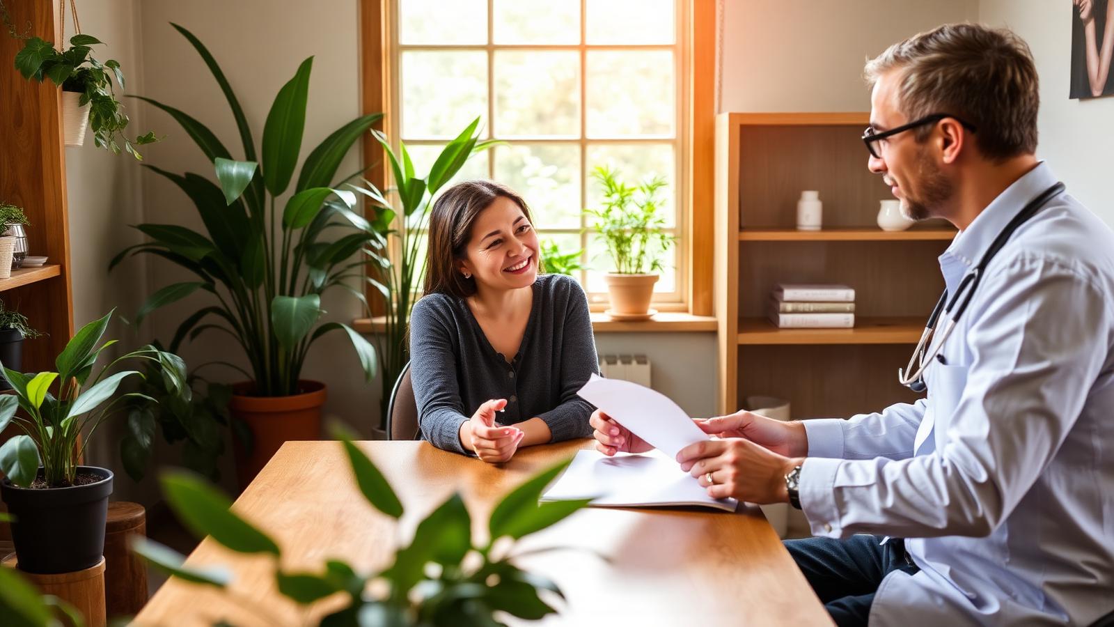 Integrative wellness physician discussing a care plan with a patient