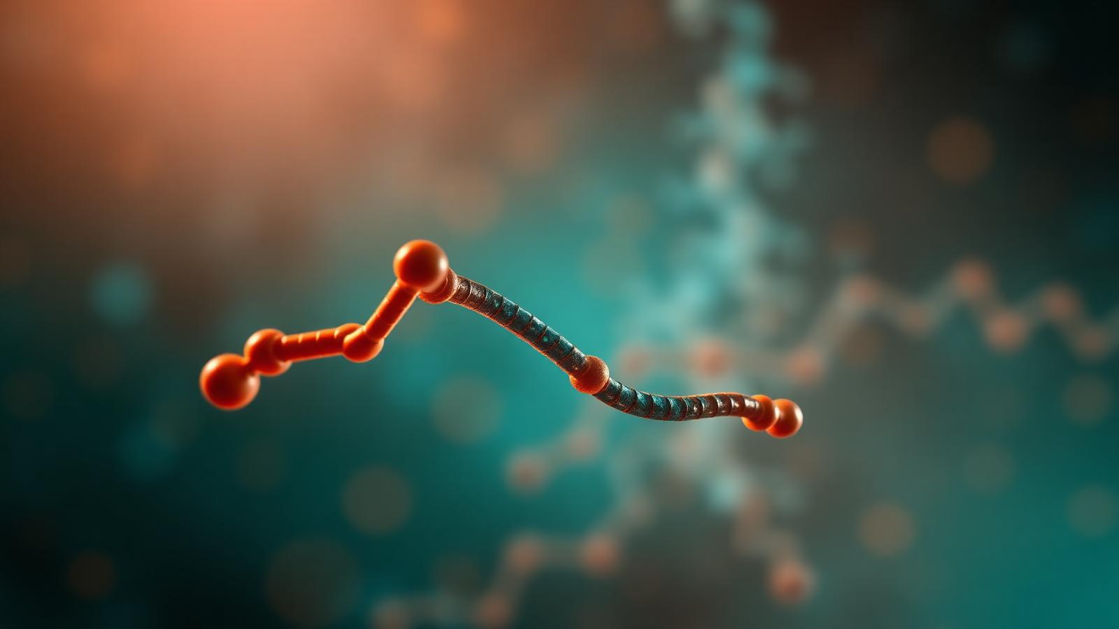 Molecular illustration of a therapeutic peptide chain